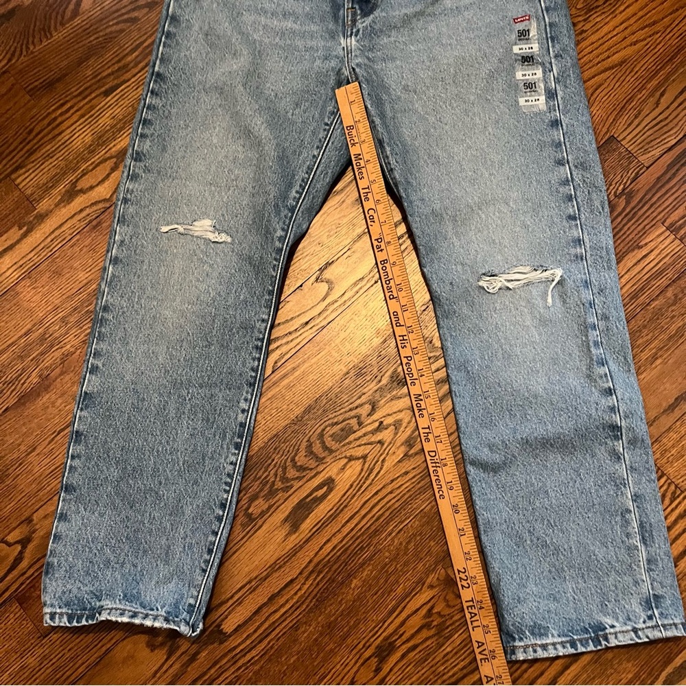 Levi’s 501 original distressed high waist denim size 30x28 - Picture 3 of 7